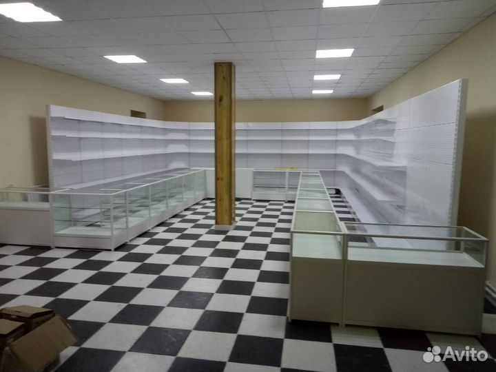 Витрины стеклянные из профиля Стеллажи