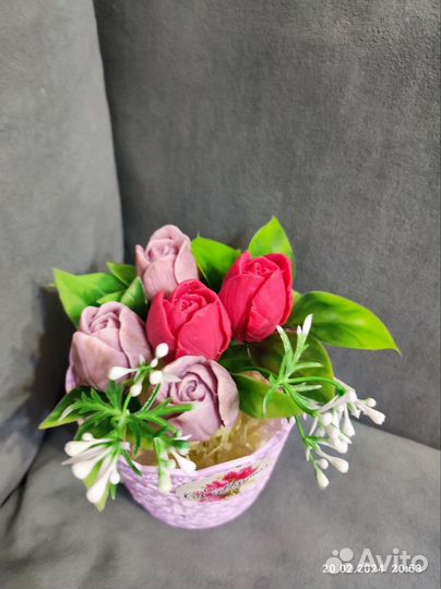 Букет тюльпанов из мыла