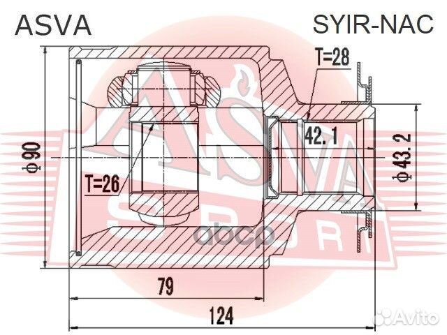 ШРУС внутренний перед прав syirnac asva