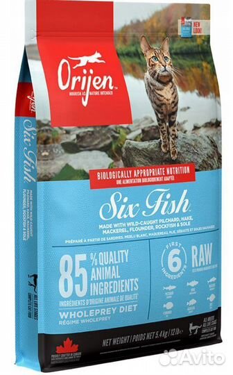 Сухой корм для кошек Orijen Six Fish