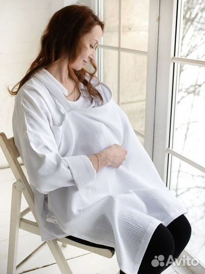 Муслиновая накидка для кормления, милк снуд