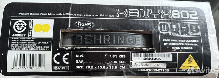 Микшерный пульт behringer xenyx 802