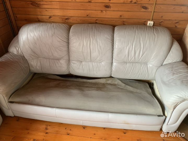 Диван натуральная кожа бу