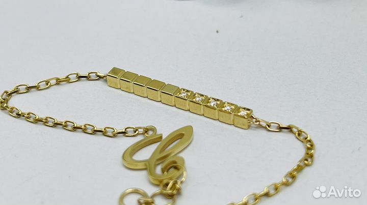 Золотой браслет chopard ice cube