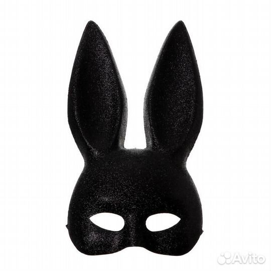Маска «Зайка» чёрная с блестками
