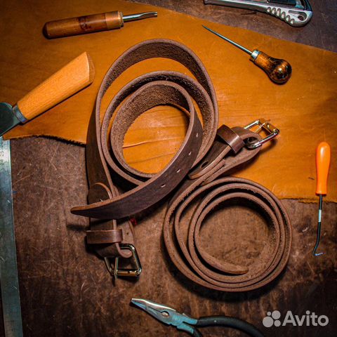 Ремни мужские из натуральной кожи ручной работы
