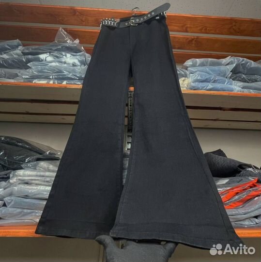 Джинсы клеш Rick Owens Noir Bellbottoms