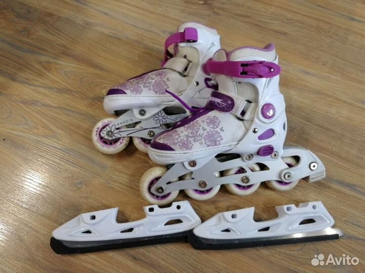 Коньки ролики 2 в 1 раздвижные