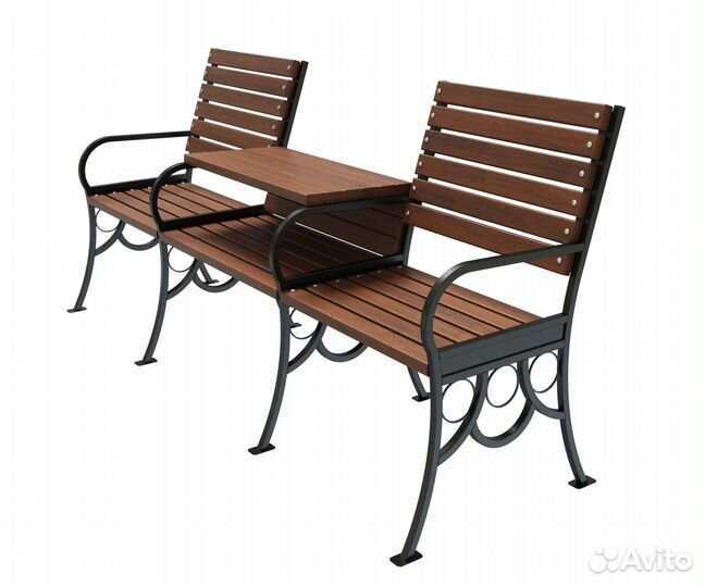 Скамейка стальная «Дуэт» Ольха