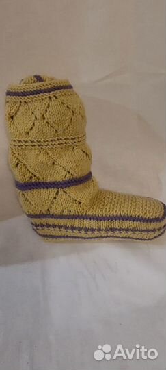 Сапожки вязанные на спицах
