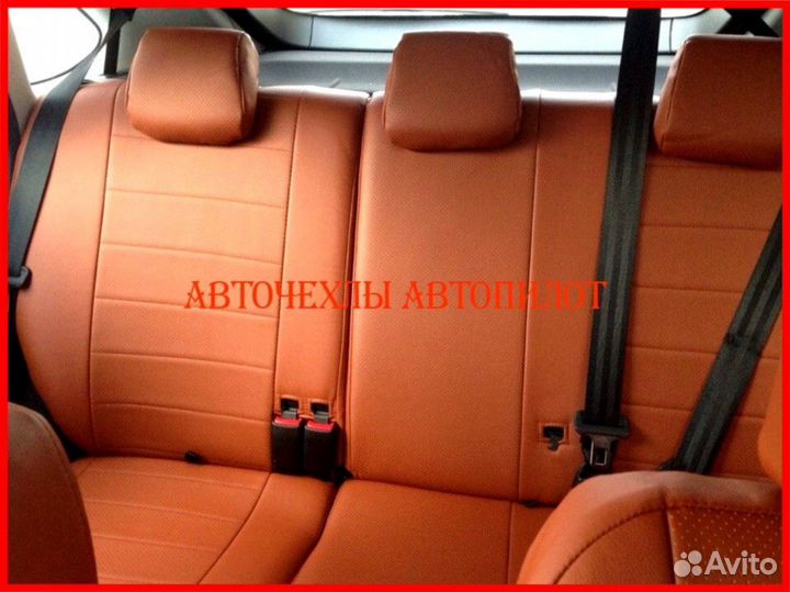 Чехлы Автопилот LADA Granta из экокожи коричневые