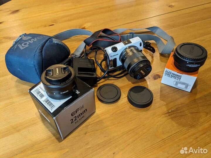 Canon EOS m kit + объектив + адаптер