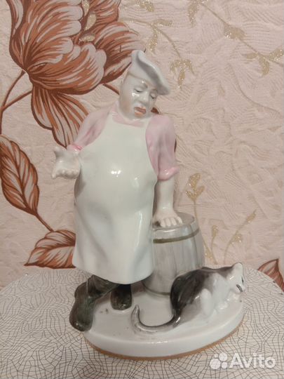 Статуэтка повар и кот