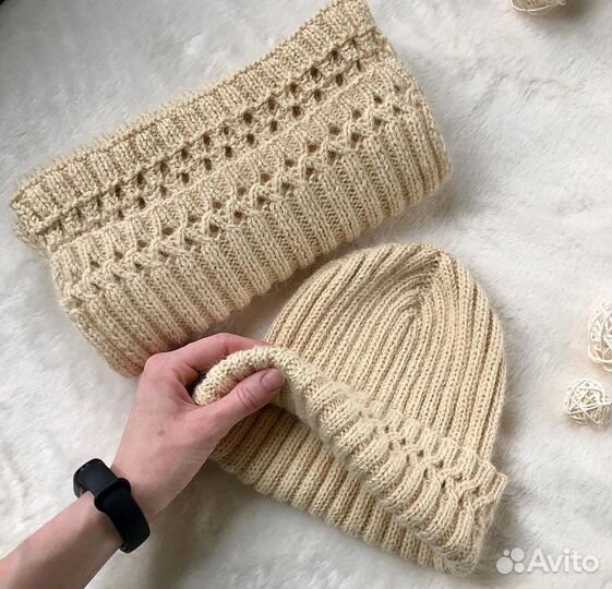 Вязаный комплект. Шапка и шарф