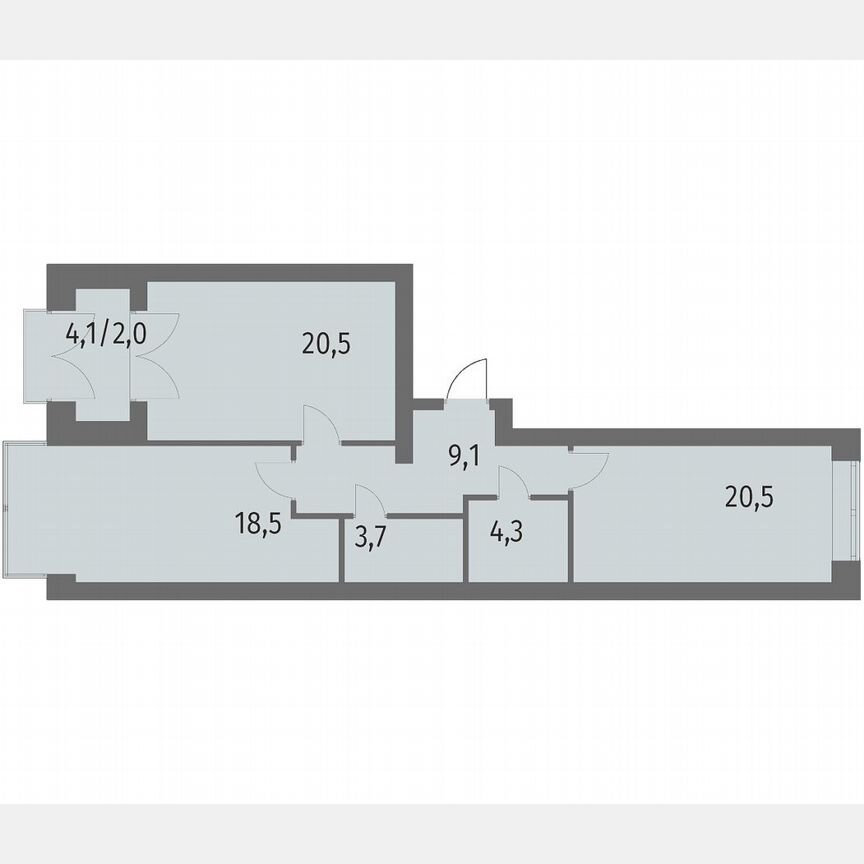 2-к. квартира, 78,7 м², 10/13 эт.