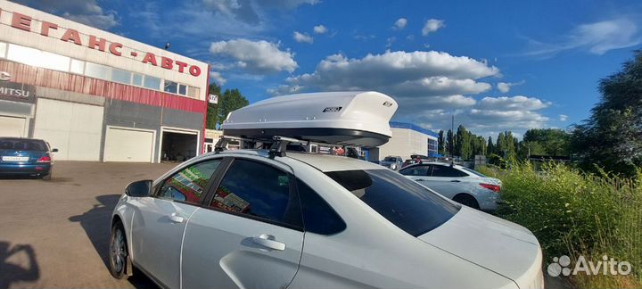 Автобокс nobu drive 430л. Цвет белый на Vesta