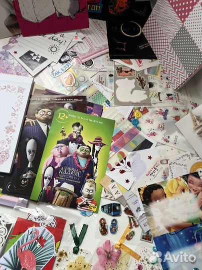 Канцелярия, скрапбукинг, открытки, наклейки