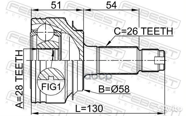 ШРУС наружный 28X58X26 honda civic ferio 0310FD