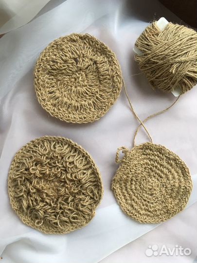 Губки из джута, мочалка из джута, эко-губка