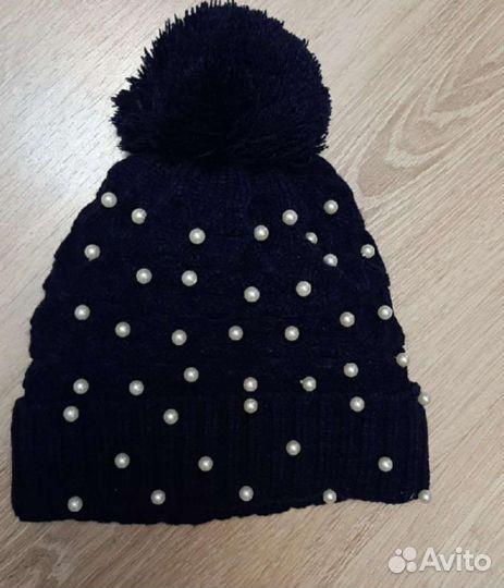 Новая теплая шапка для девочки на 52-54