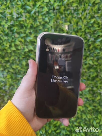 Силиконовый Чехол квадратный iPhone Xr (Черный)