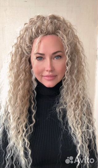 Афрокудри, прямые волосы на каркас