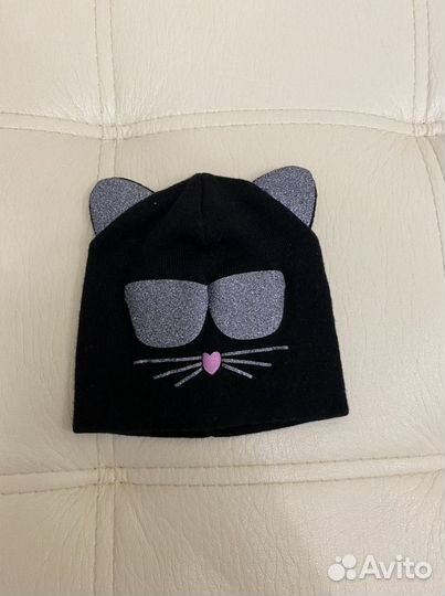Демисезонная шапка на девочку размер 50-52
