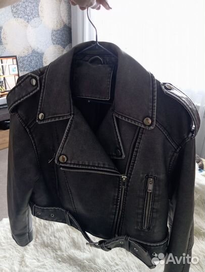 Кожаная куртка косуха женская