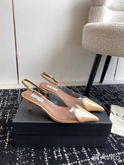 Босоножки#туфли-лодочки с откр.пяткой Prada