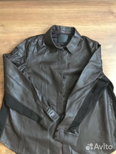 Кожаная рубашка женская