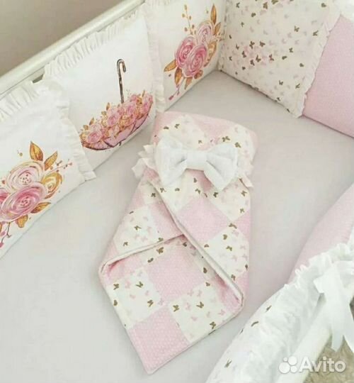 Разные бортики в детскую кроватку для девочки