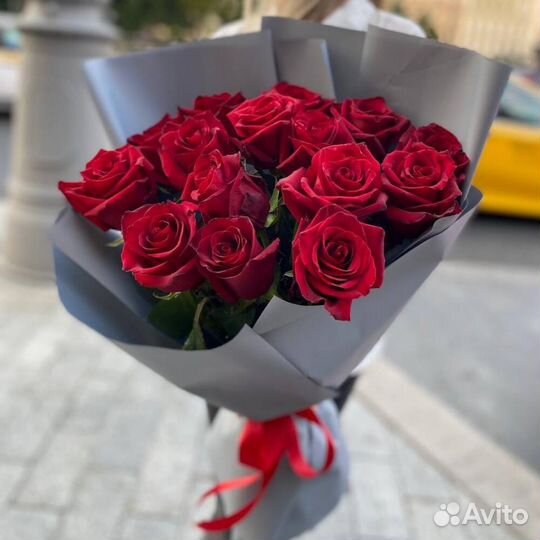 Букет розы бархат 15шт