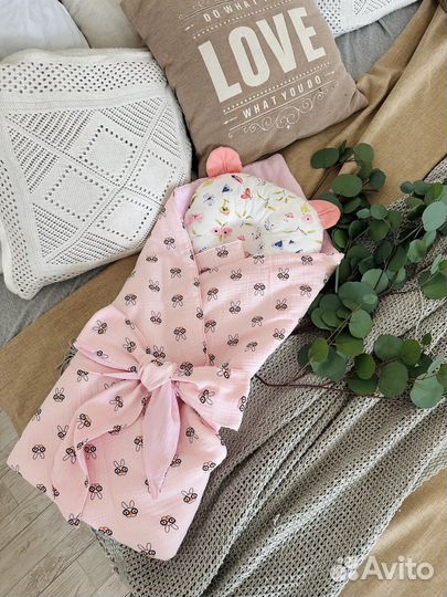 Муслиновый конверт для девочки