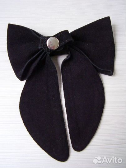 Черный бант из замши