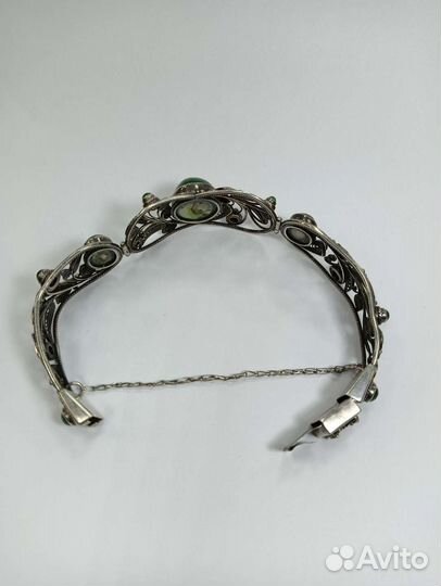 Дореволюционное серебро. Комплект с малахитом