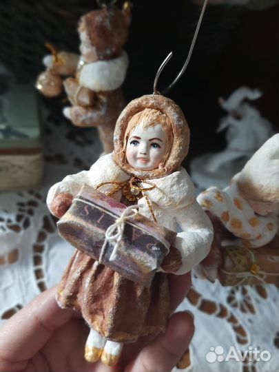 Ватные елочные игрушки