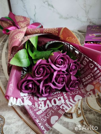 Букет из мыльных роз