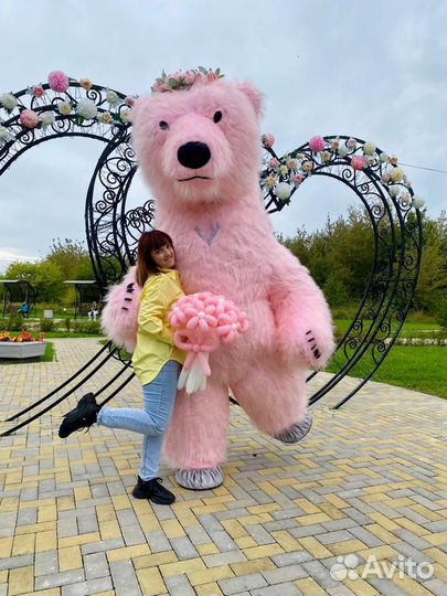 Большой розовый Медведь Аниматор