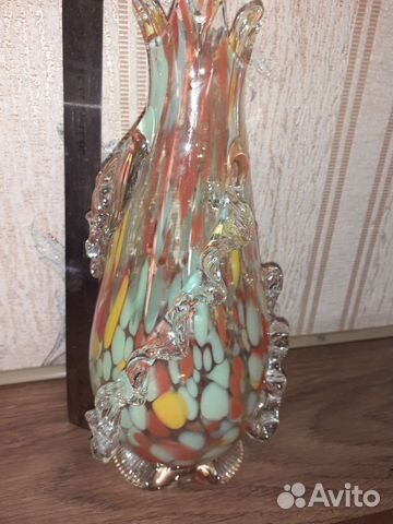 Ваза ссср.Винтаж.Цветное стекло