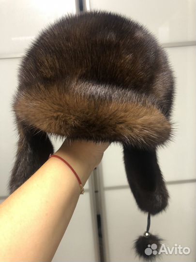 Шапка ушанка норковая женская