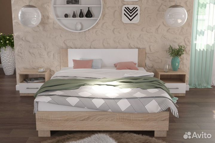 Кровать Аврора со встроенным основанием под матрас