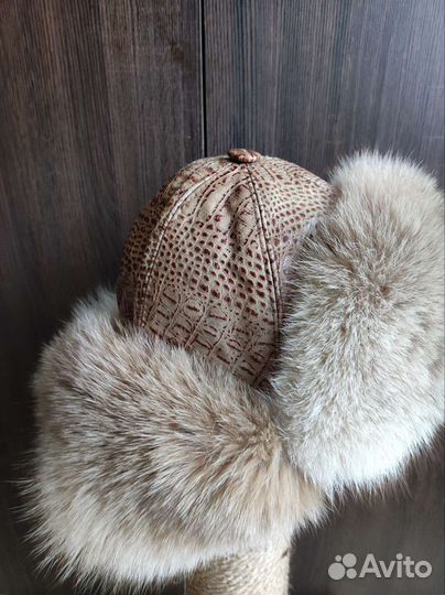 Шапка ушанка натуральный мех женская