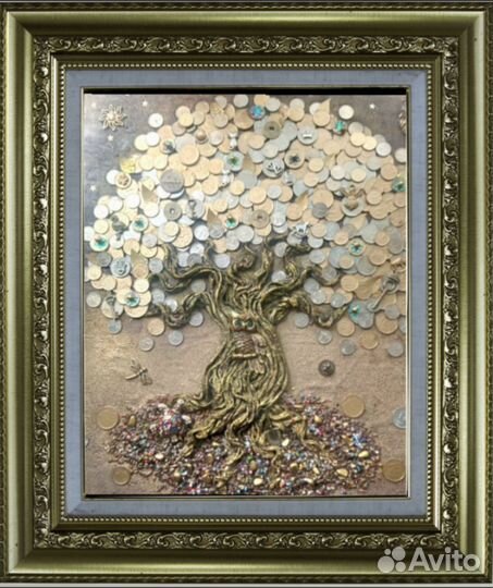 Панно,Денежное дерево,Энерго-картина.Оберег