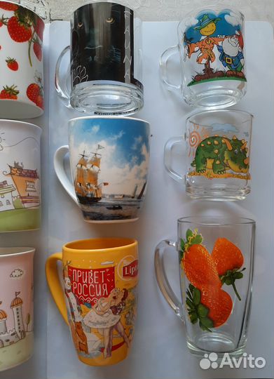 Кружки керамические и стеклянные