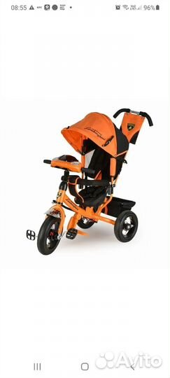 Трехколесный велосипед с ручкой Lamborghini