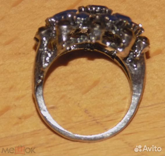 Кольцо Тёмно-синее Размер 17