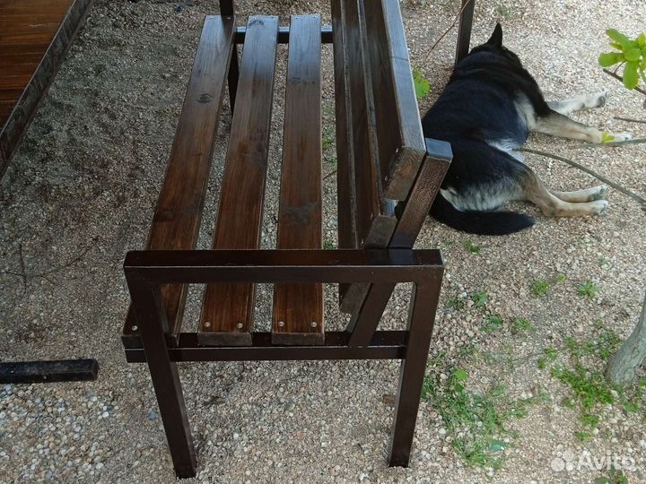 Скамейка мет. профиль дерево сосна