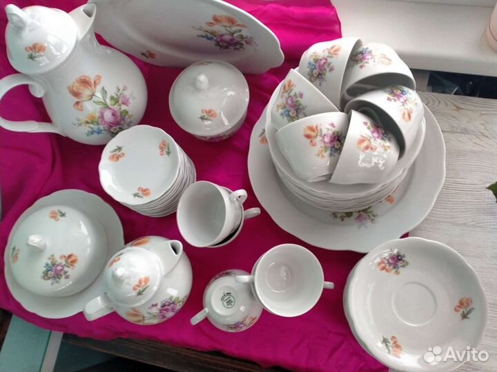 Сервиз чайный на 12 персон Кахла, гдр