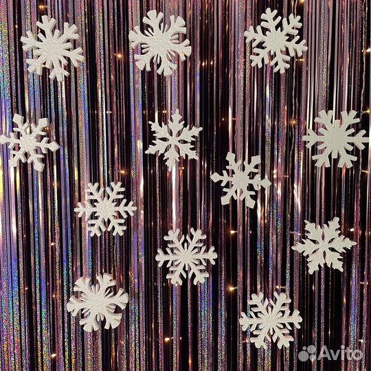 Снежинки из пенопласта для украшения 48 шт. №6