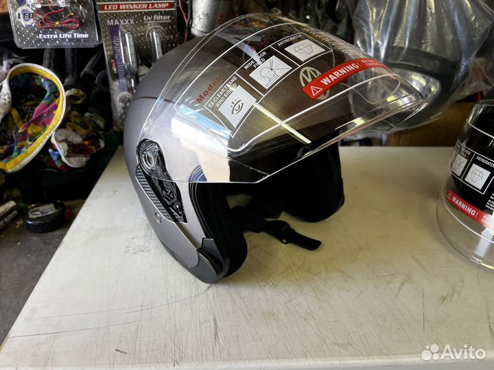 Шлем мотошлем открытого типа новый черный